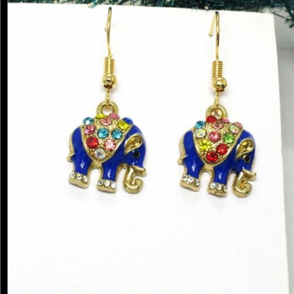 Betsey Johnson Elephant Earrings - Picture 1 of 3
